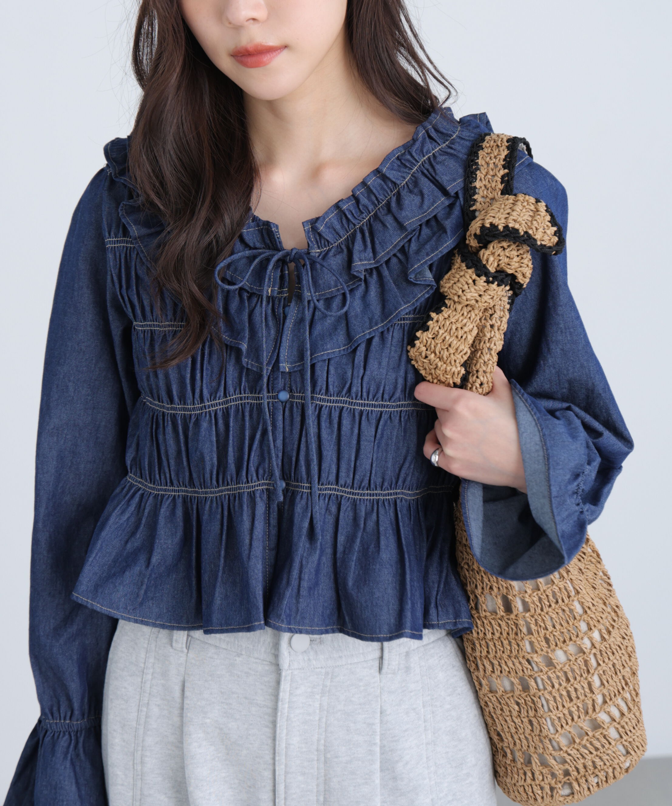  「アソート前後2wayフリルブラウス」|シャツ・ブラウス|