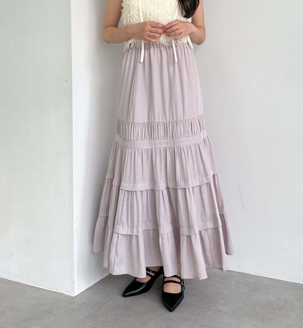 archives「ジョーゼットタックティアードスカート」|スカート|GRAY