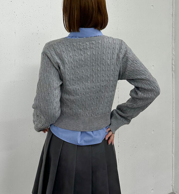 archives「ケーブルニットＣＤ&times;シャツＳＥＴ」|カーディガン|