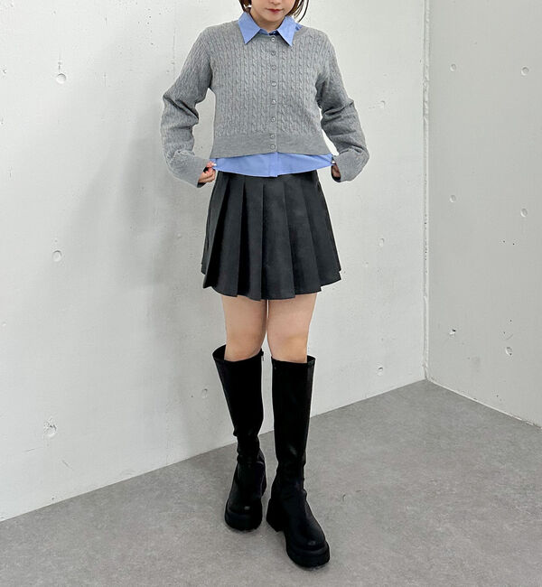 archives「ケーブルニットＣＤ&times;シャツＳＥＴ」|カーディガン|