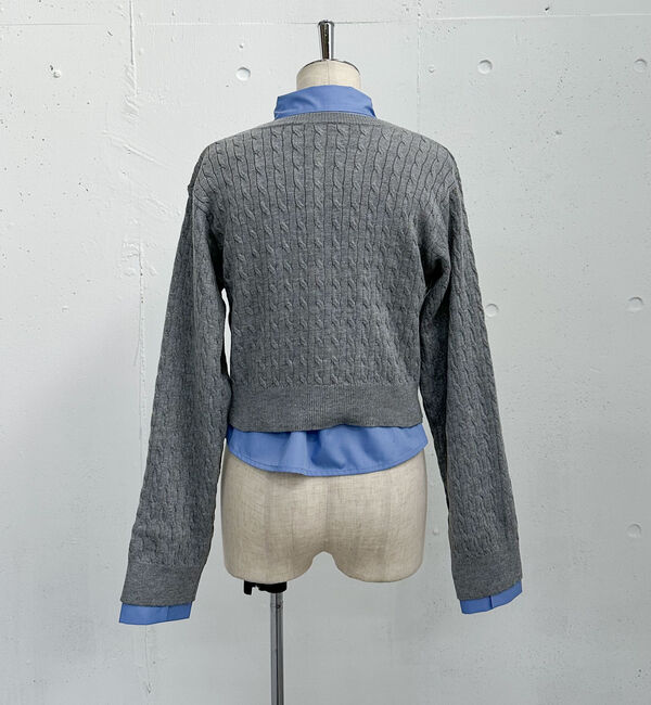 archives「ケーブルニットＣＤ&times;シャツＳＥＴ」|カーディガン|