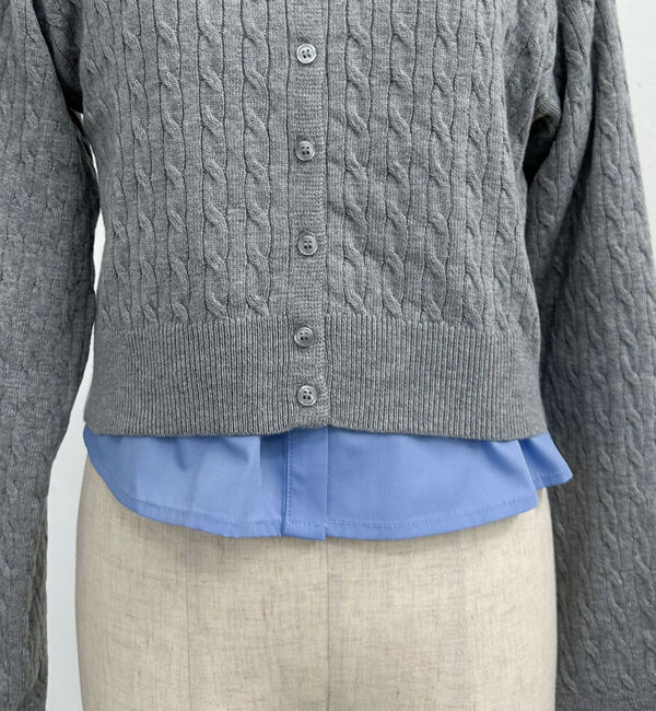 archives「ケーブルニットＣＤ&times;シャツＳＥＴ」|カーディガン|