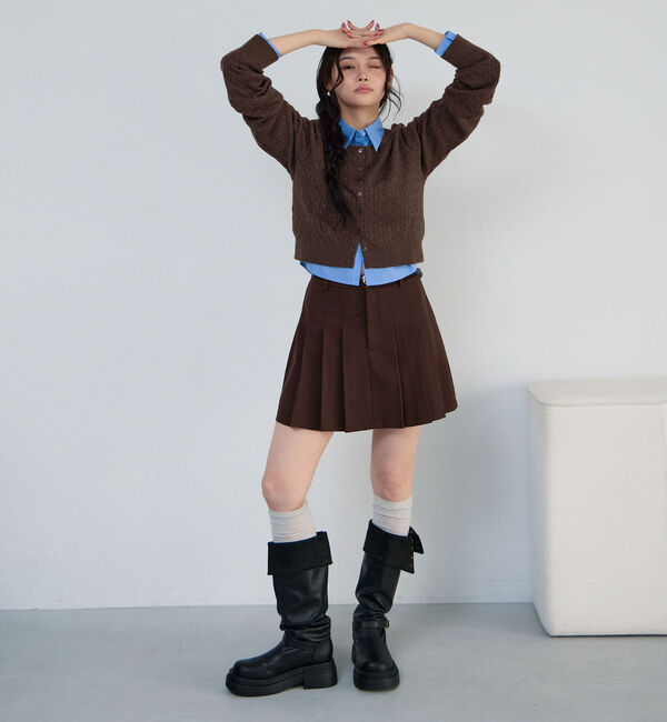 archives「ケーブルニットＣＤ&times;シャツＳＥＴ」|カーディガン|