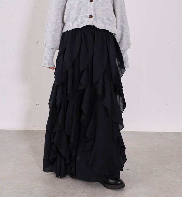 archives「エスカルゴラッフルスカート」|スカート|BLACK