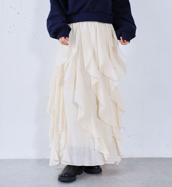 archives「エスカルゴラッフルスカート」|スカート|IVORY