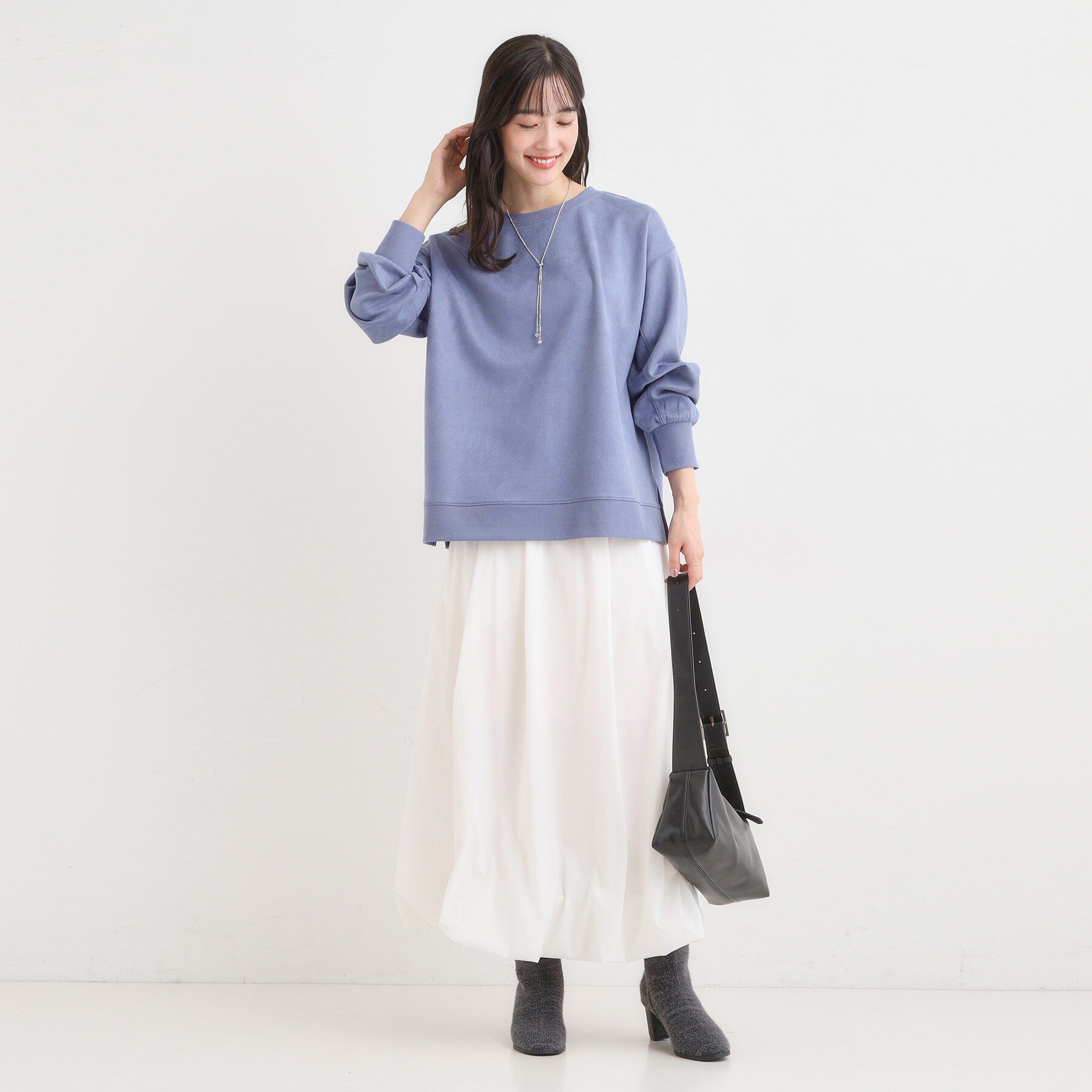 SHOO･LA･RUE「【S-LL】なめらかタッチが癖になる スエード調トップス」|Tシャツ・カットソー|