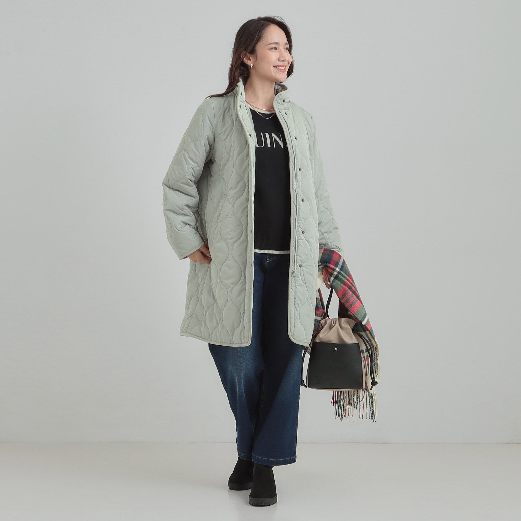 SHOO･LA･RUE「【撥水/フード取り外し可】冬に嬉しいこだわり満載 ひょうたん柄キルトコート」|その他|