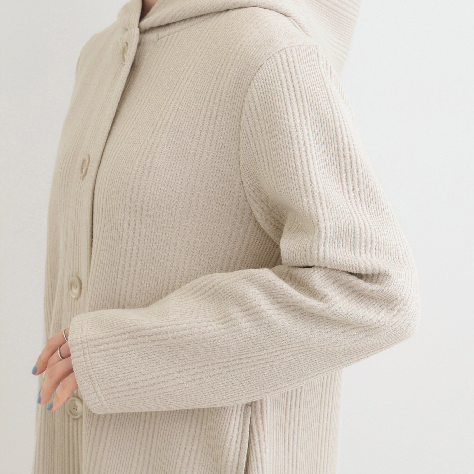 SHOO･LA･RUE「【S-LL】体型をカバーしながらスマートに魅せる。ストライプジャカード コーディガン」|その他|