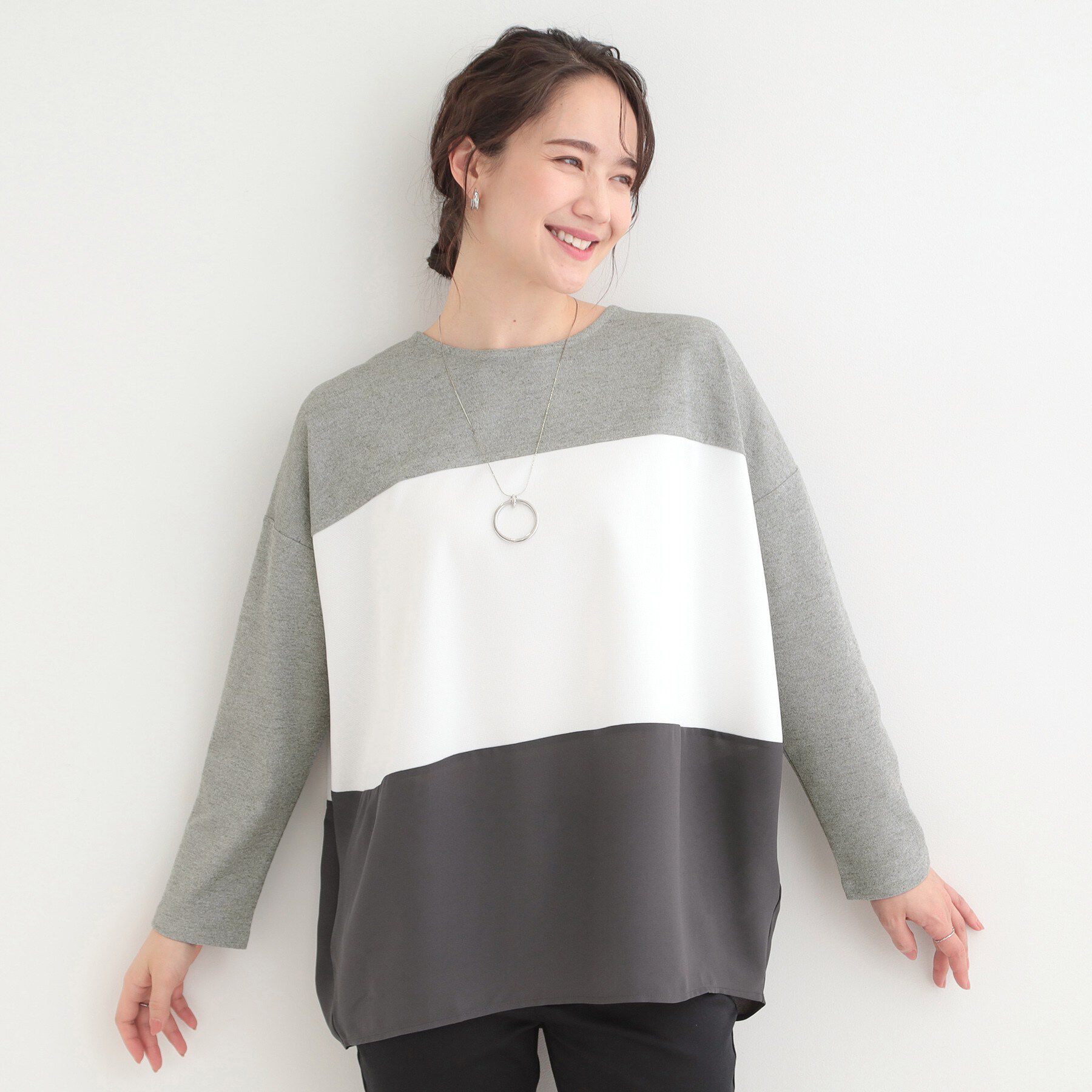 SHOO･LA･RUE「3段切り替え配色トップス」|Tシャツ・カットソー|