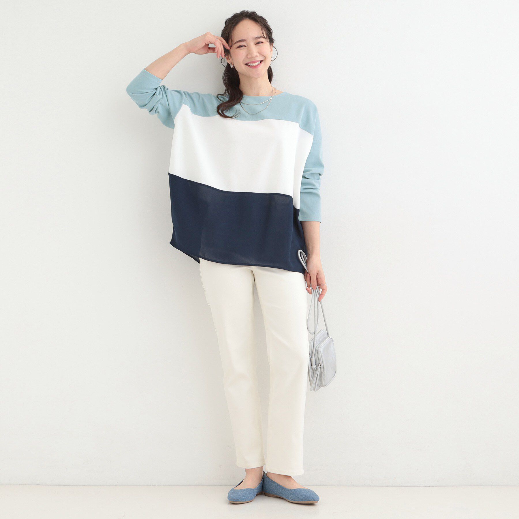 SHOO･LA･RUE「3段切り替え配色トップス」|Tシャツ・カットソー|