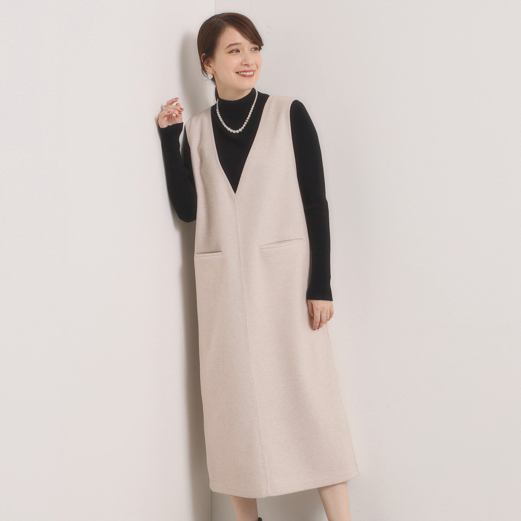 ITS&rsquo;DEMO「【洗濯機OK】カットメルトンジャンスカ」|ワンピース|ライトベージュ(05