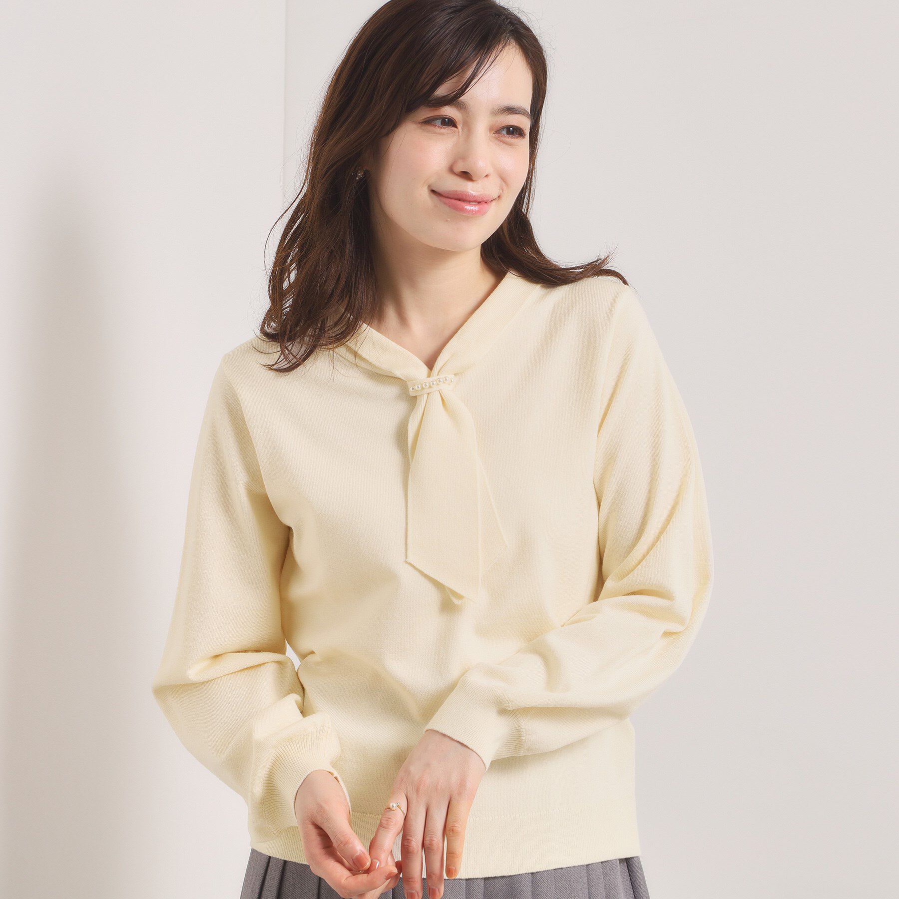 ITS&rsquo;DEMO「【手洗い可】総針ボウタイニット」|ニット・セーター|