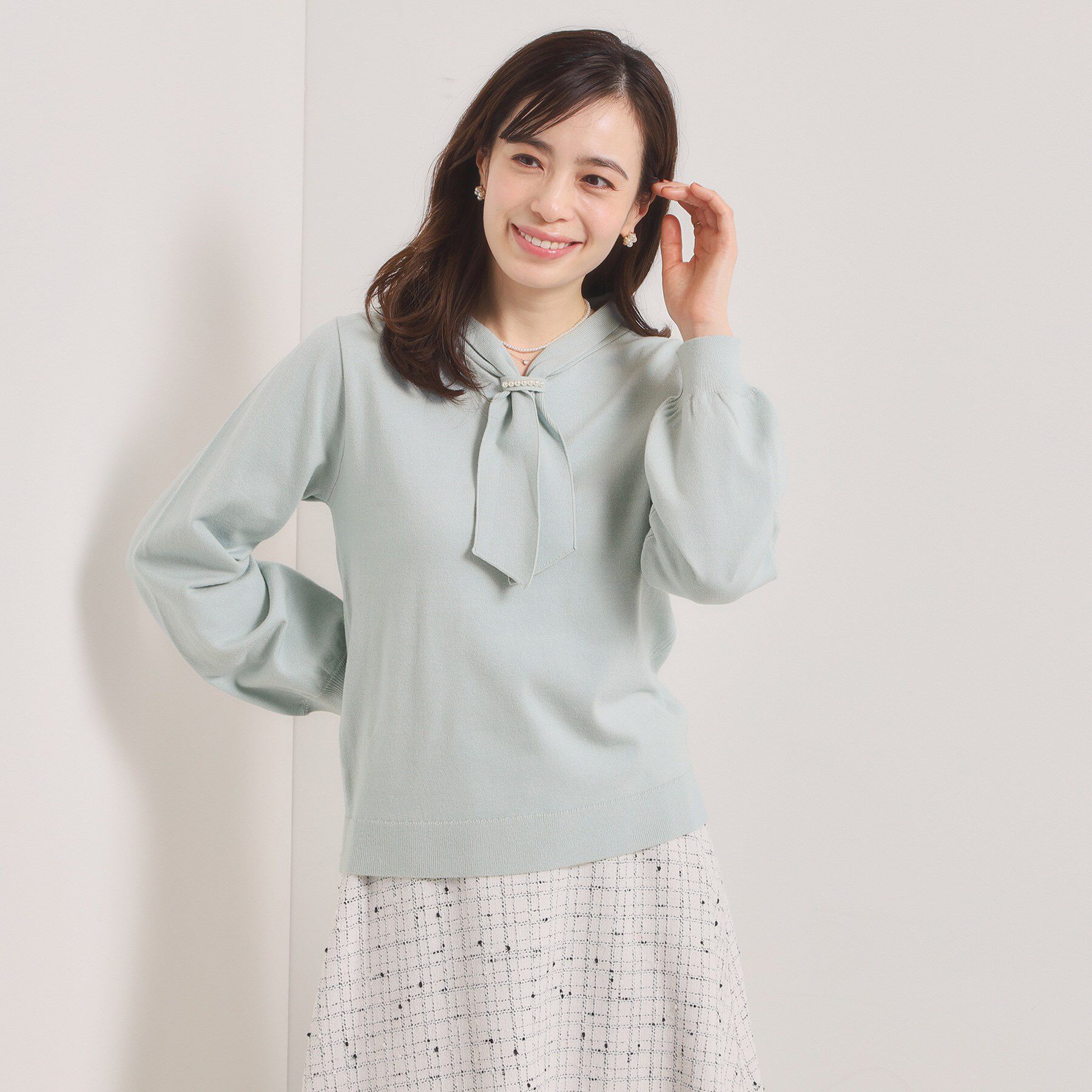 ITS&rsquo;DEMO「【手洗い可】総針ボウタイニット」|ニット・セーター|