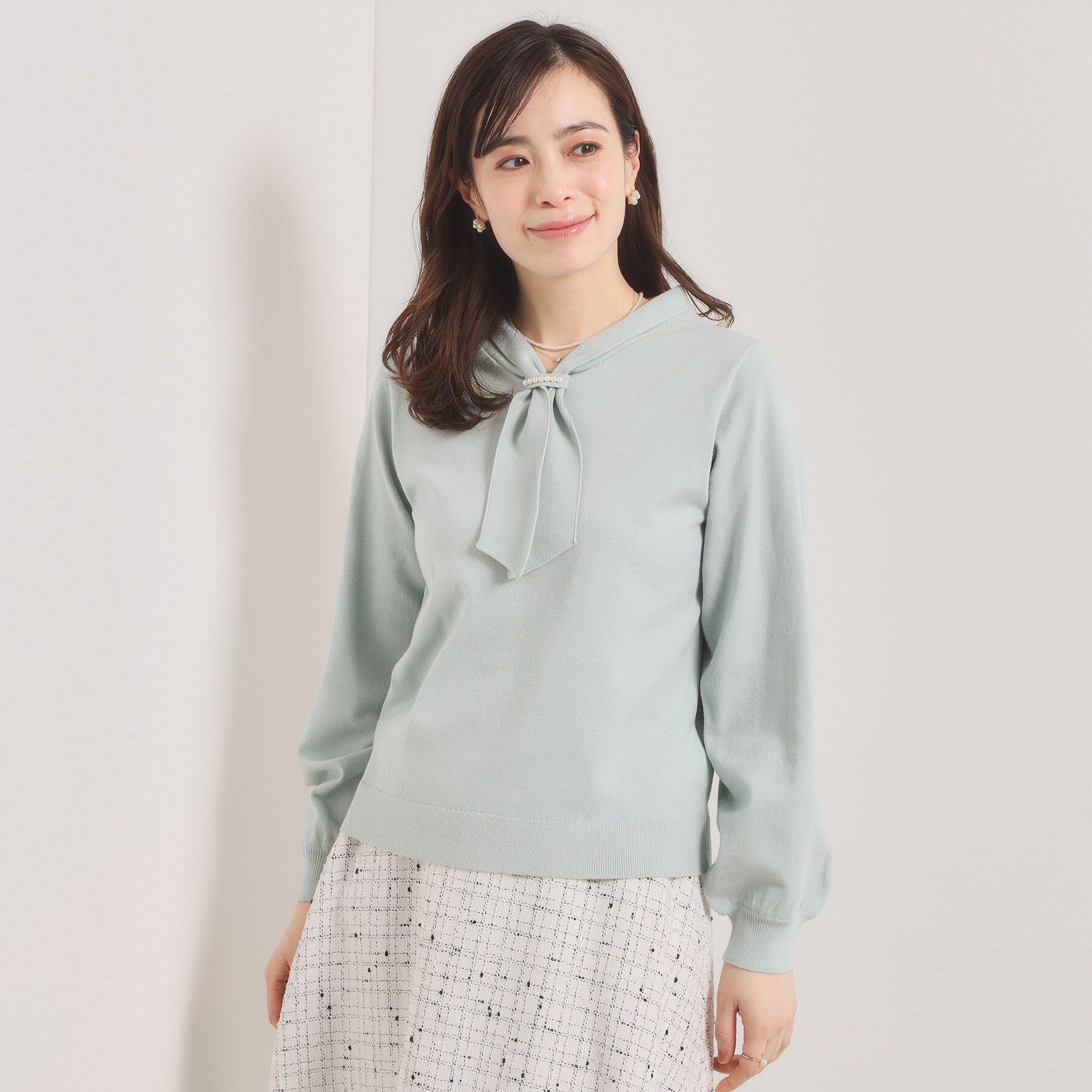 ITS&rsquo;DEMO「【手洗い可】総針ボウタイニット」|ニット・セーター|