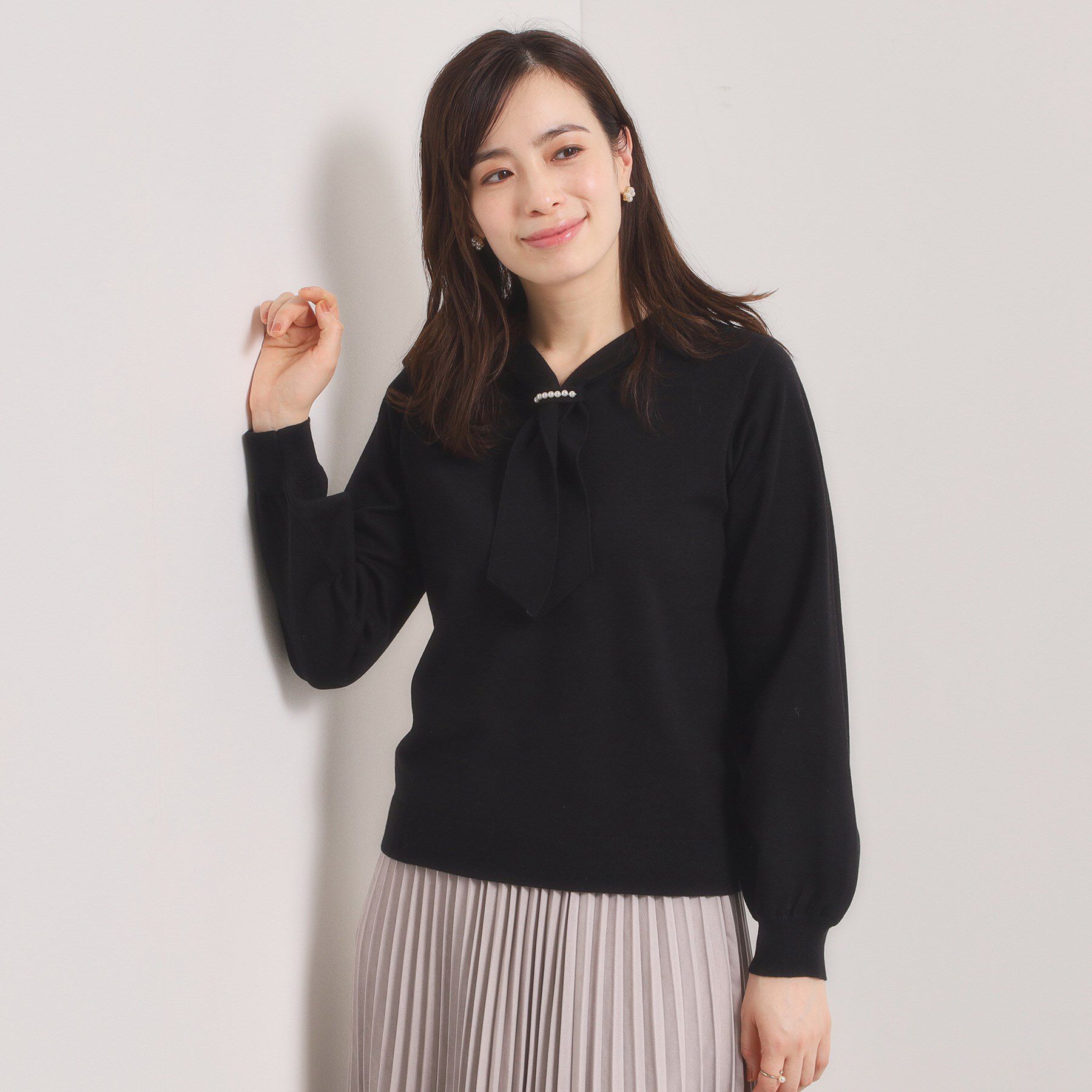 ITS&rsquo;DEMO「【手洗い可】総針ボウタイニット」|ニット・セーター|