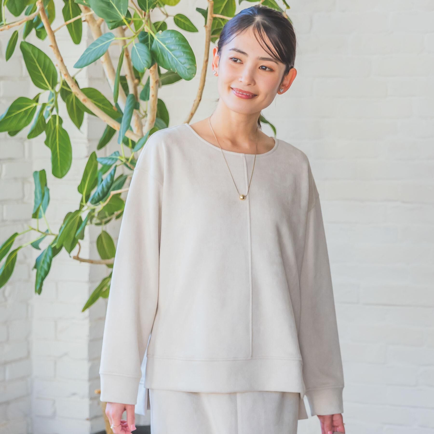 ITS&rsquo;DEMO「【セットアップ可／手洗い可】カットスエードプルオーバー」|Tシャツ・カットソー|