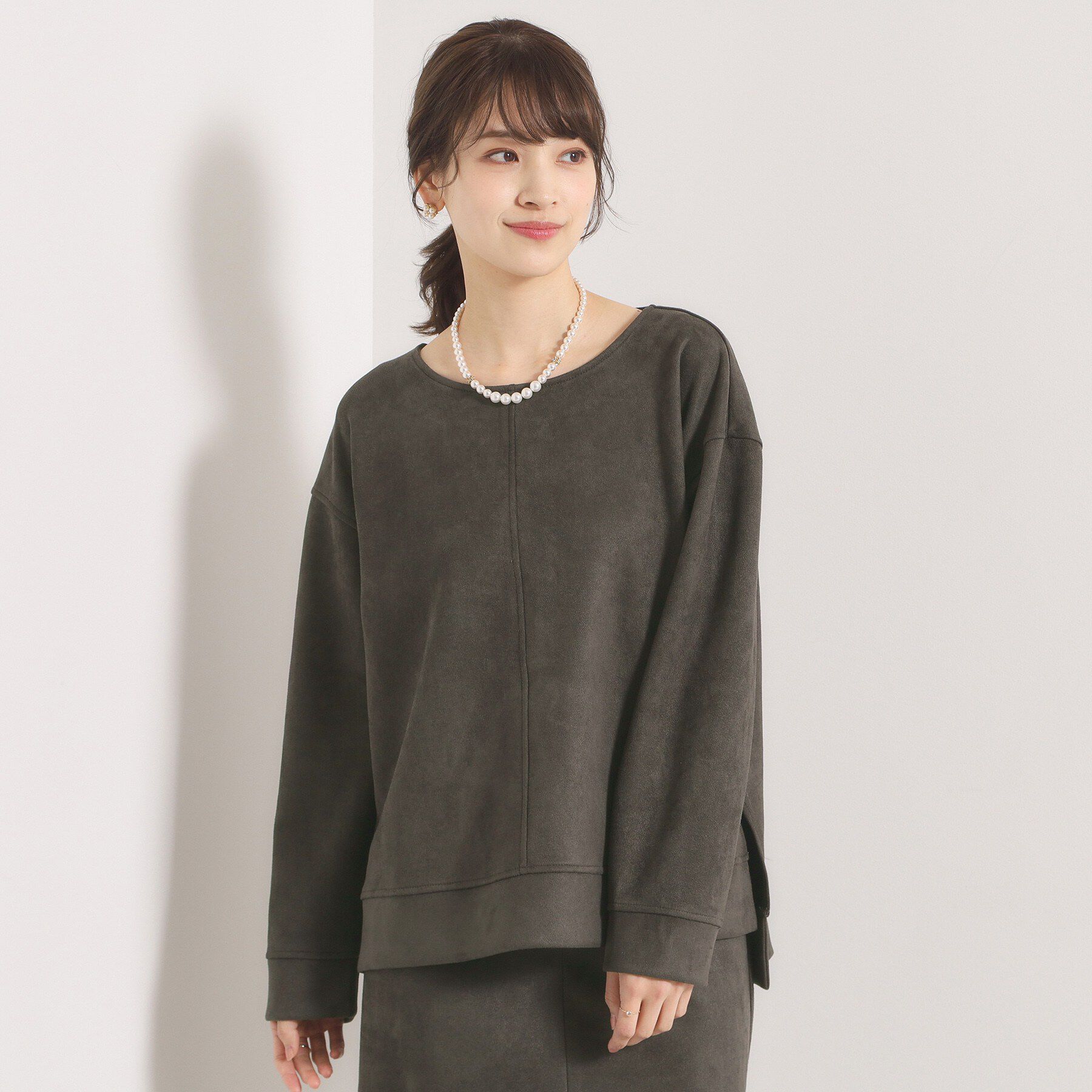 ITS&rsquo;DEMO「【セットアップ可／手洗い可】カットスエードプルオーバー」|Tシャツ・カットソー|