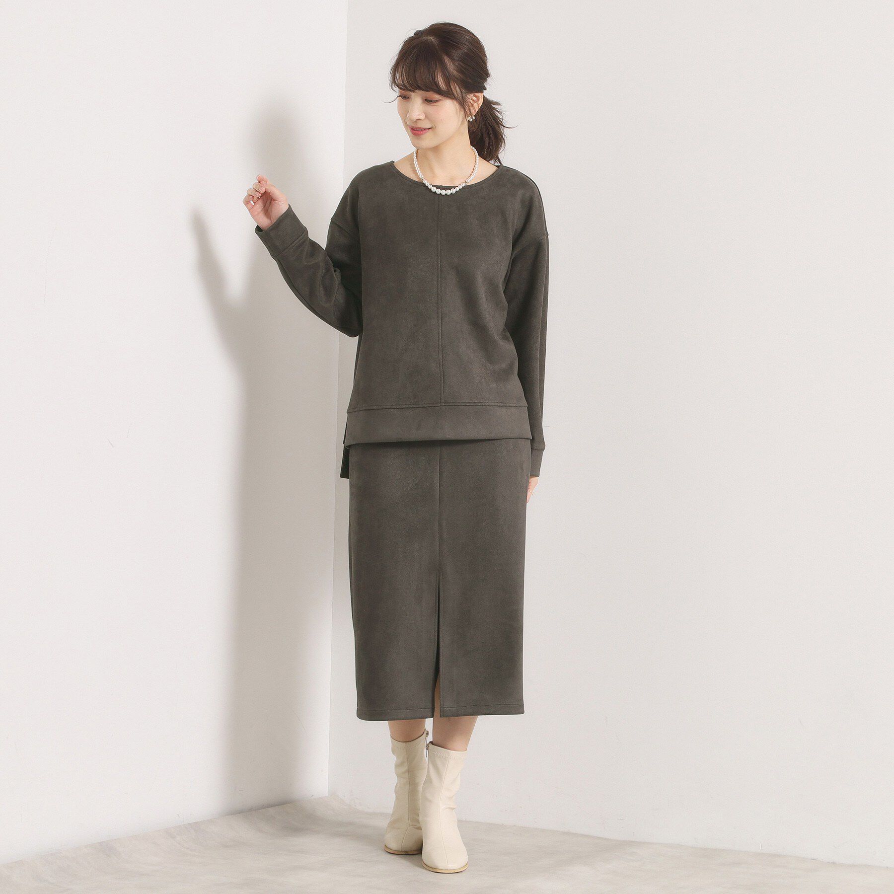 ITS&rsquo;DEMO「【セットアップ可／手洗い可】カットスエードプルオーバー」|Tシャツ・カットソー|