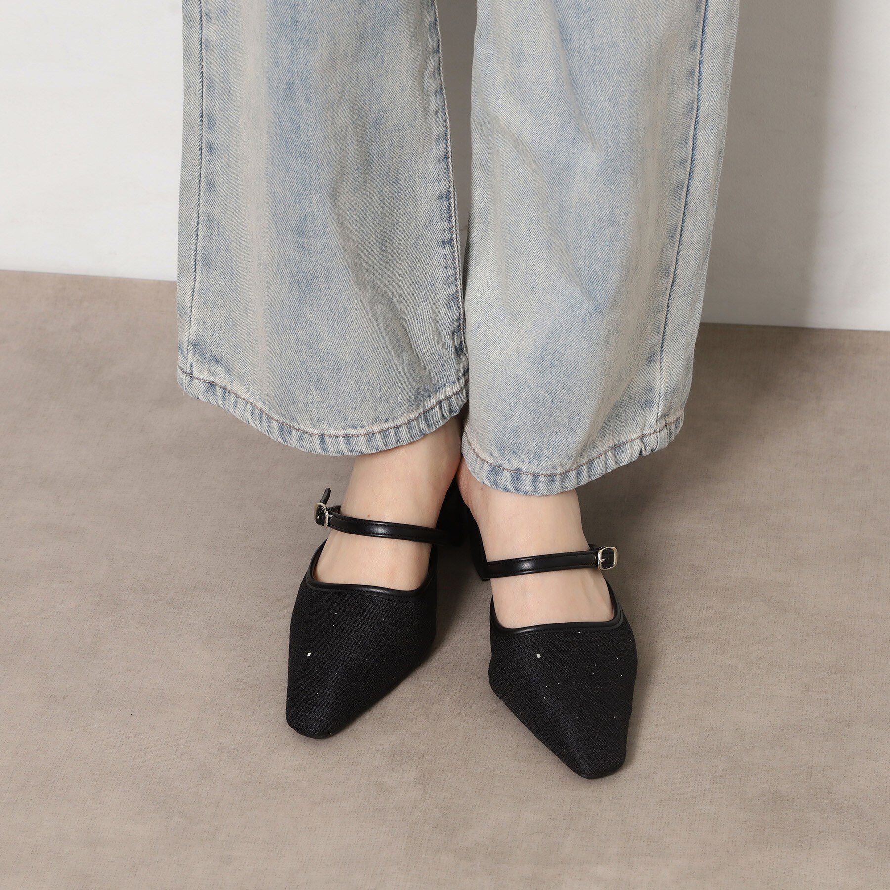 ESPERANZA「BIGリボン2WAYミュール」|サンダル|ブラック(319)