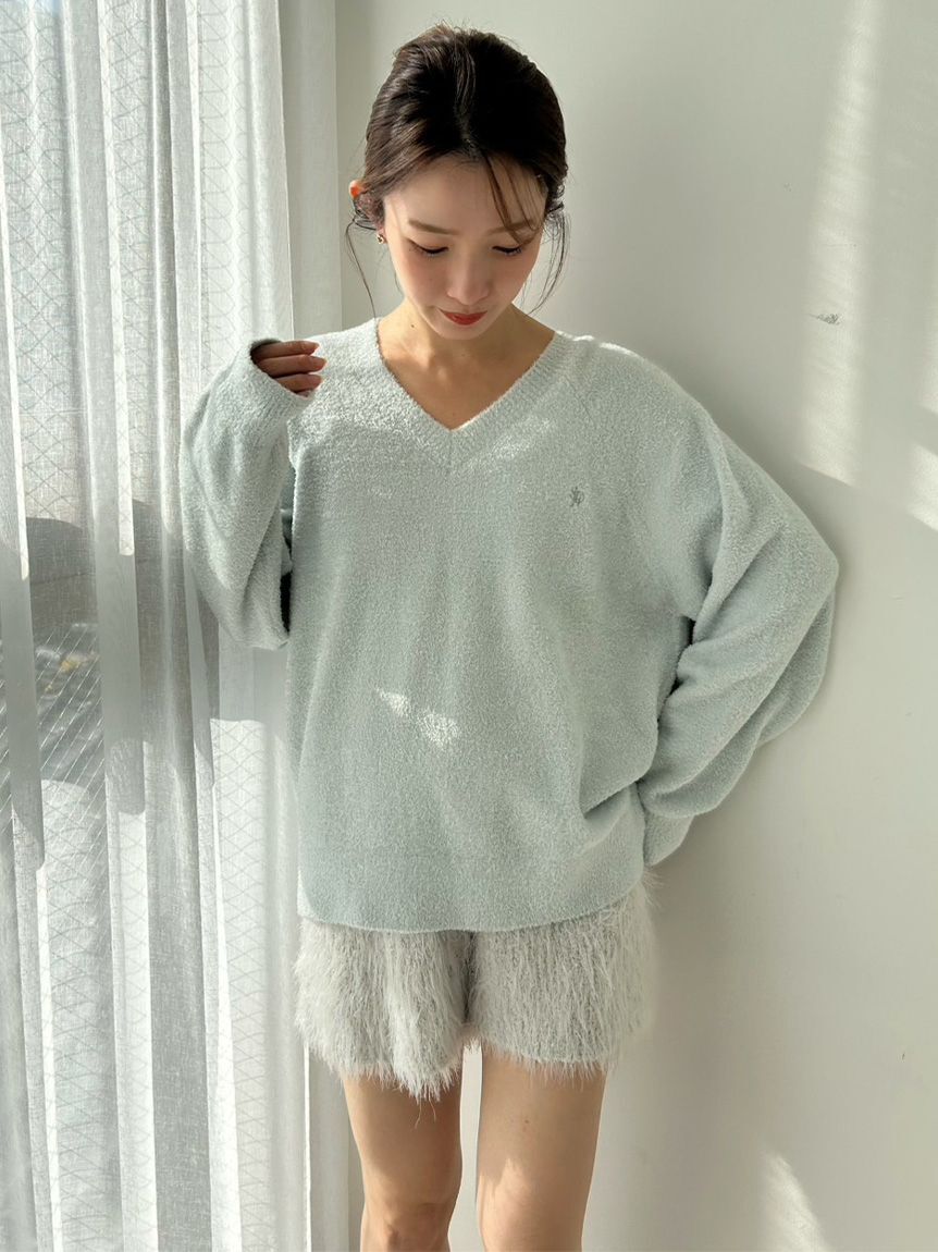 SNIDEL HOME「Vネックニット&times;ショートパンツセットアップ」|ルームウェア|MNT