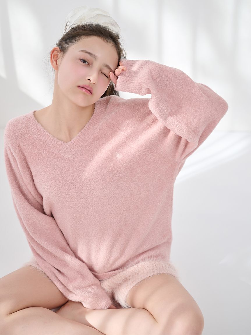 SNIDEL HOME「Vネックニット&times;ショートパンツセットアップ」|ルームウェア|