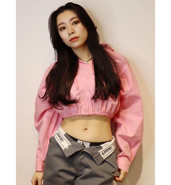 EVRIS「ワンポイントフードデザインクロップドシャツ」|シャツ・ブラウス|