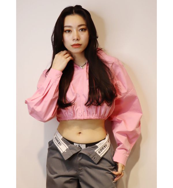 EVRIS「ワンポイントフードデザインクロップドシャツ」|シャツ・ブラウス|