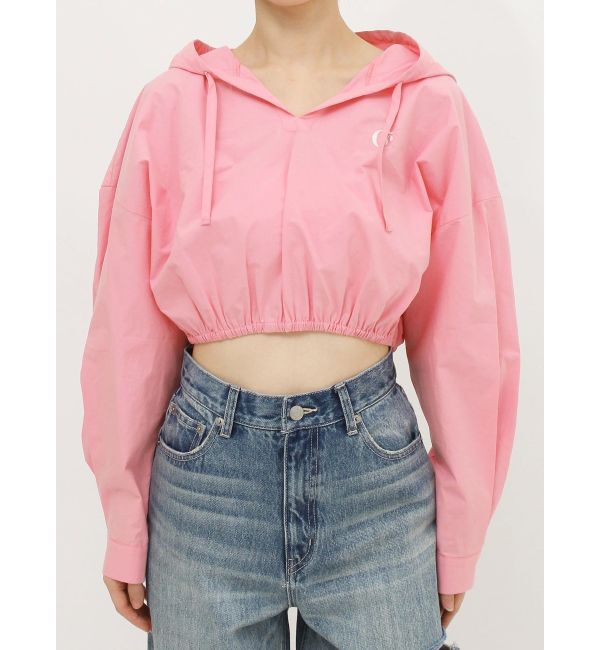 EVRIS「ワンポイントフードデザインクロップドシャツ」|シャツ・ブラウス|