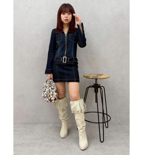 EVRIS「フリンジデザインロングブーツ」|ロングブーツ|