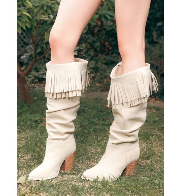 EVRIS「フリンジデザインロングブーツ」|ロングブーツ|