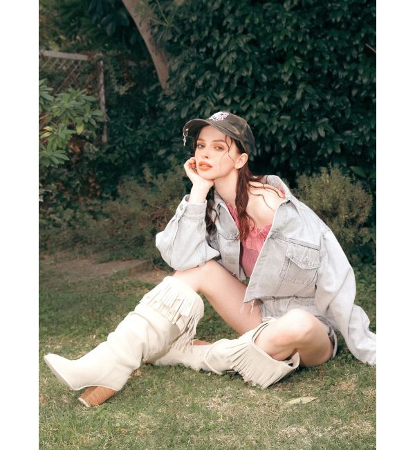 EVRIS「フリンジデザインロングブーツ」|ロングブーツ|