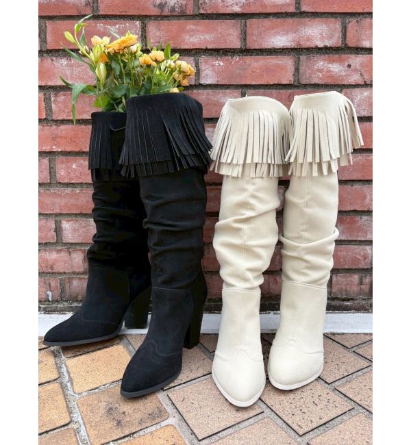 EVRIS「フリンジデザインロングブーツ」|ロングブーツ|