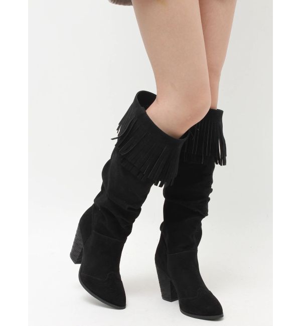 EVRIS「フリンジデザインロングブーツ」|ロングブーツ|