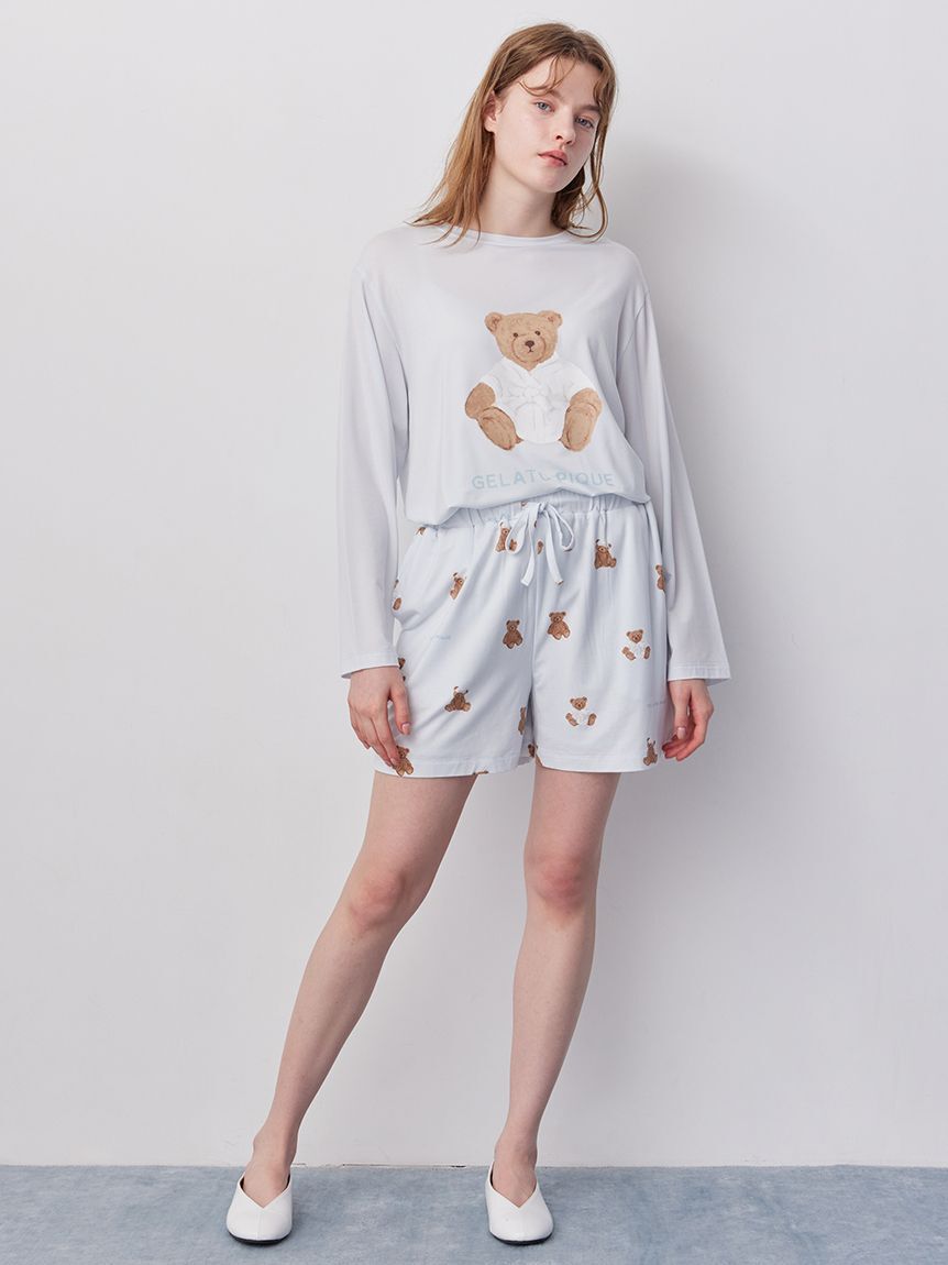 gelato pique「抗菌防臭バスローブベア柄ショートパンツ」|ルームウェア|