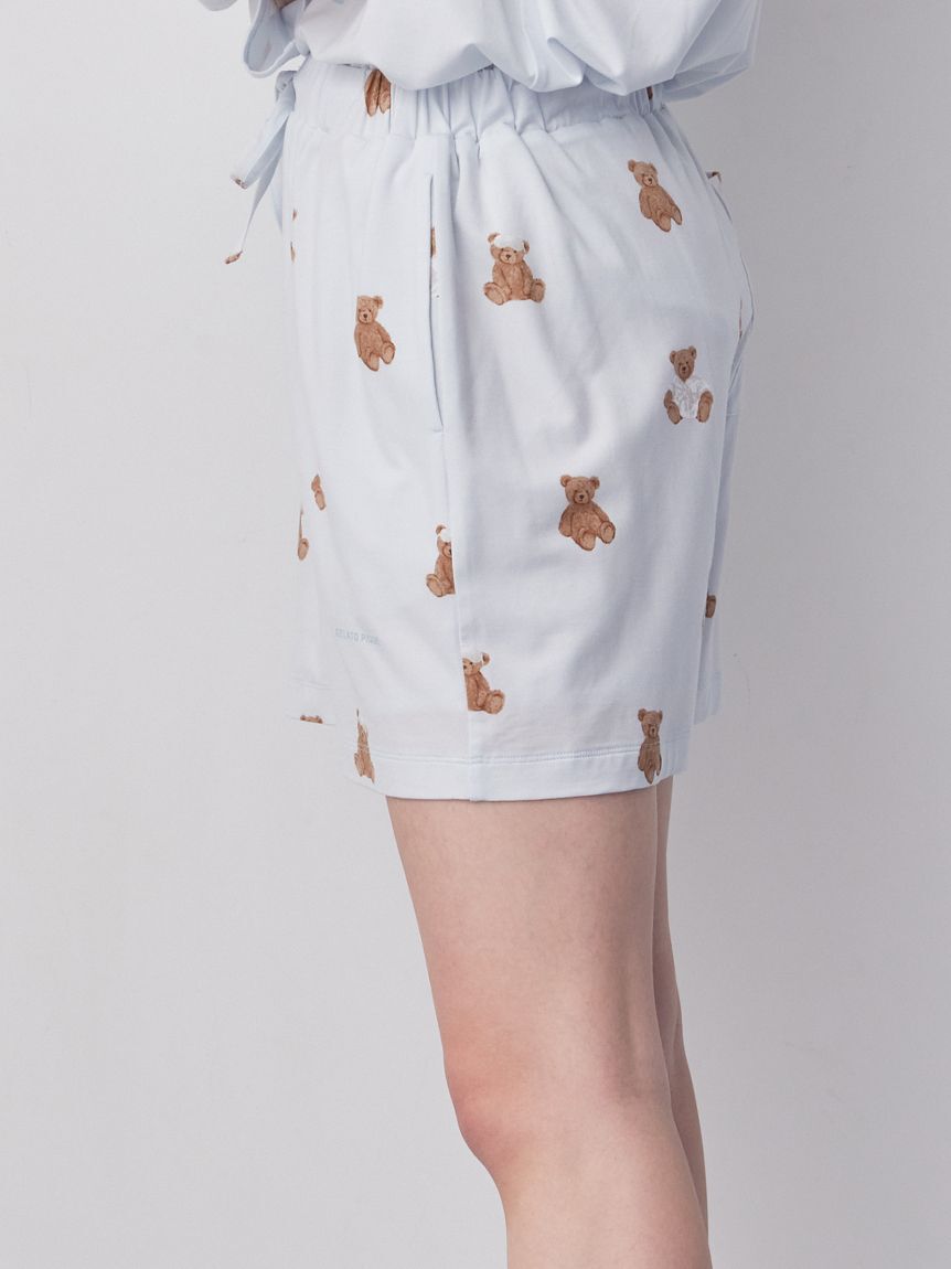gelato pique「抗菌防臭バスローブベア柄ショートパンツ」|ルームウェア|