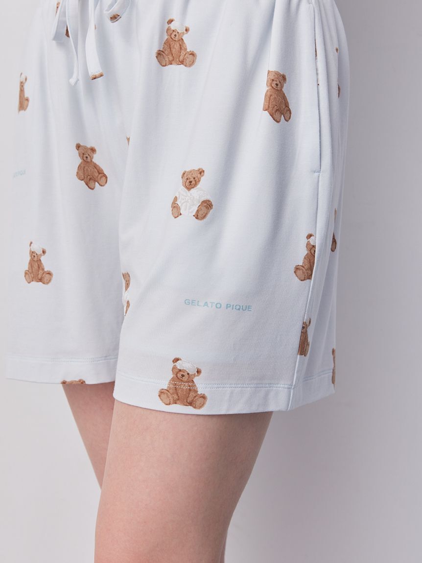 gelato pique「抗菌防臭バスローブベア柄ショートパンツ」|ルームウェア|