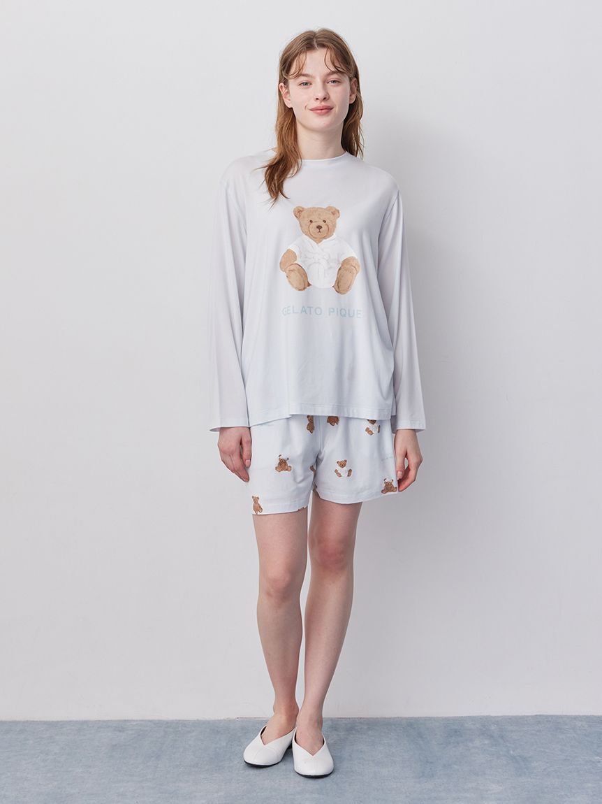 gelato pique「抗菌防臭バスローブベア柄ショートパンツ」|ルームウェア|