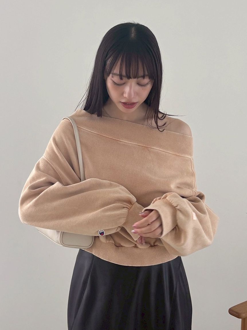 FRAY I.D「【FRAY I.D｜Champion】オフショルスウェット」|スウェット・ジャージ|