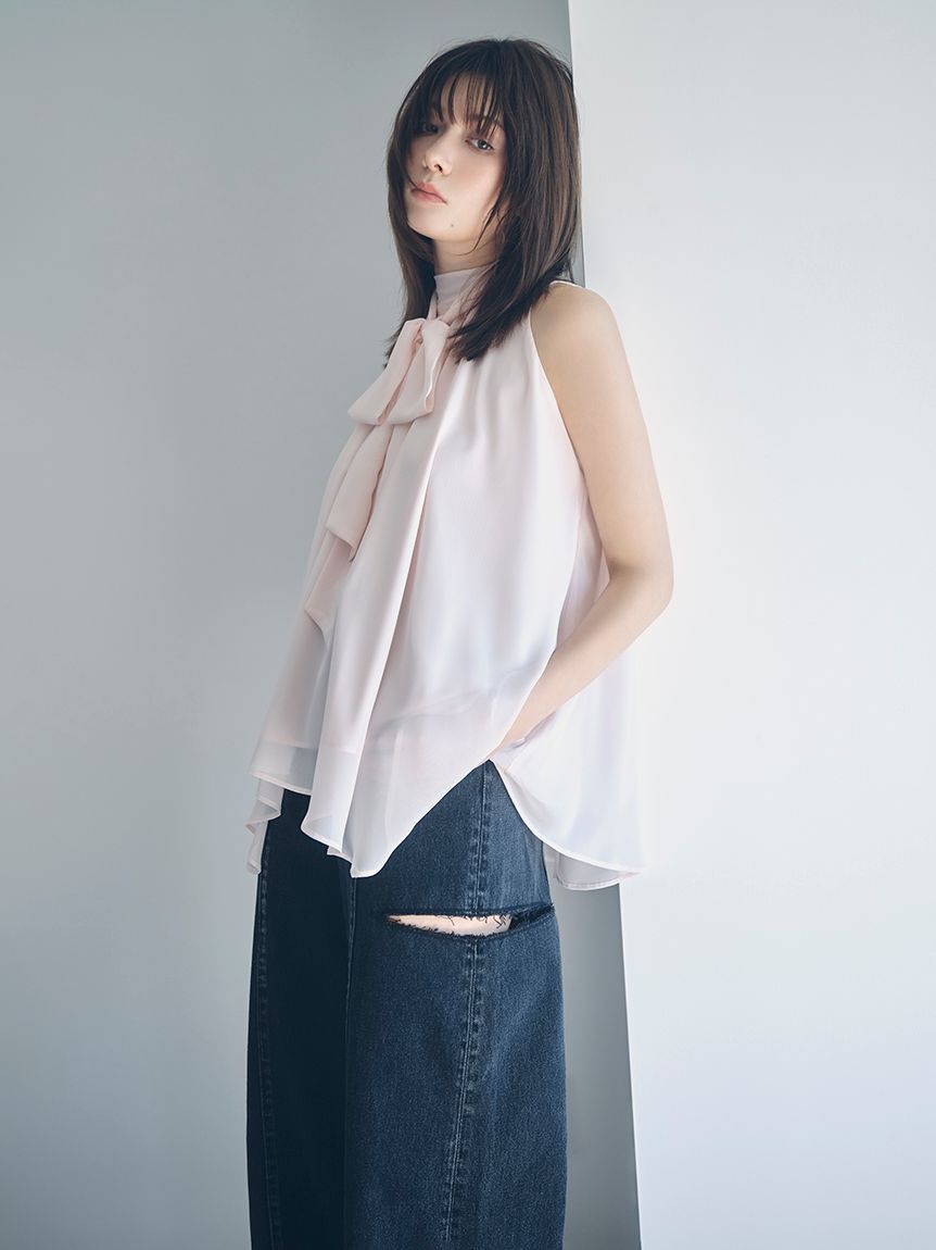 FRAY I.D「【00サイズあり】カットアウトバレルデニムパンツ」|デニム|