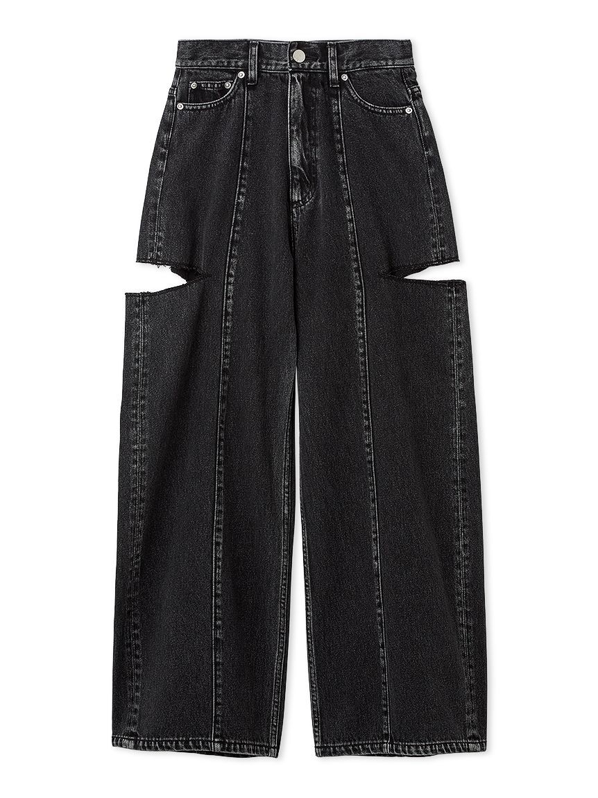 FRAY I.D「【00サイズあり】カットアウトバレルデニムパンツ」|デニム|