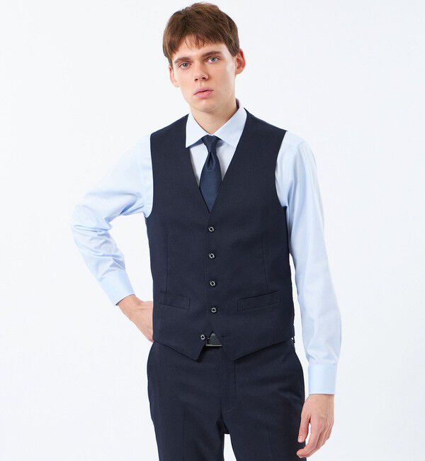 MACKINTOSH PHILOSOPHY「【2026春夏モデル】トロッター ウェストコート#000（ナンバーゼロ）バーズアイストレッチ　リサイクル」|その他|ネイビー