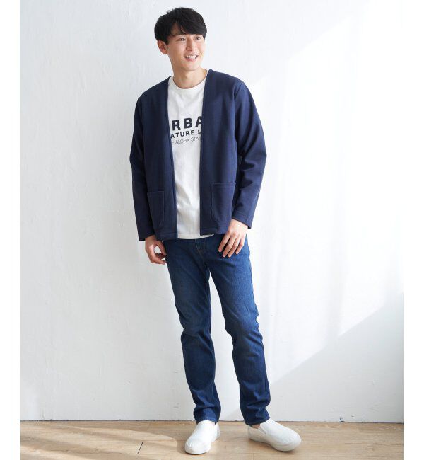 ikka「ダブルフェイスDRYカノコカーディガン」|カーディガン|