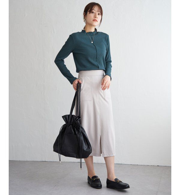 ikka「前後2WAY三角テレコプルオーバー」|Tシャツ・カットソー|