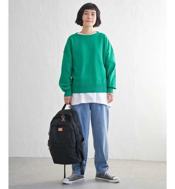 Lbc with Life「コットンPドロップショルダーニット」|カーディガン|