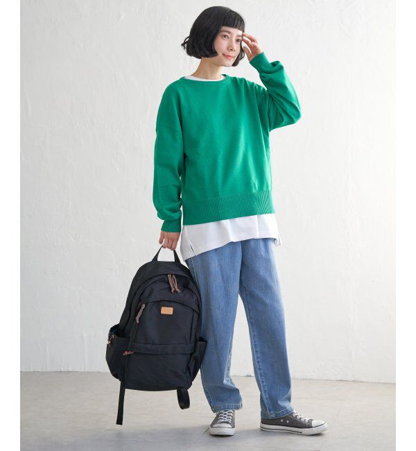 Lbc with Life「コットンPドロップショルダーニット」|カーディガン|