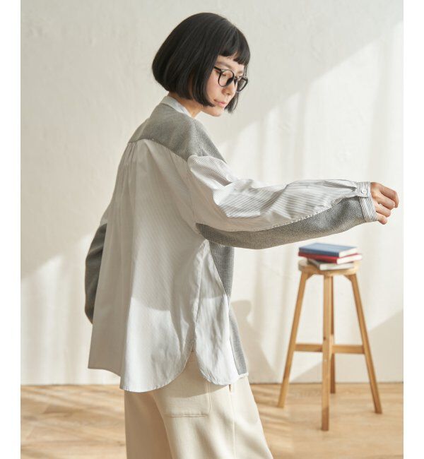 Lbc with Life「異素材切り替えシャツ」|シャツ・ブラウス|