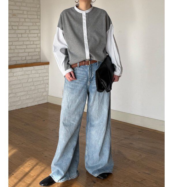 Lbc with Life「異素材切り替えシャツ」|シャツ・ブラウス|