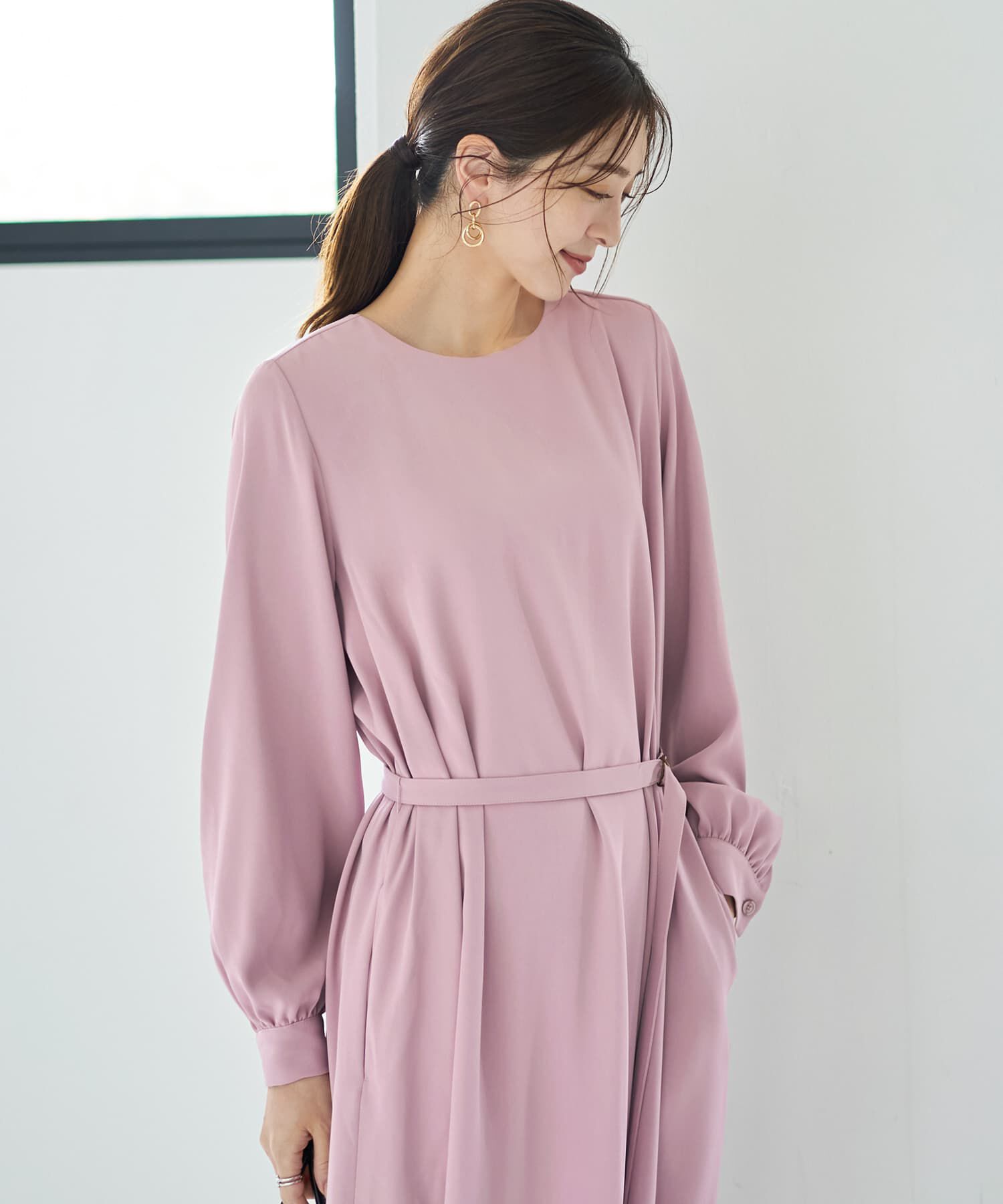 STYLE DELI「ベルト付きラウンドスリットワンピース」|ワンピース|