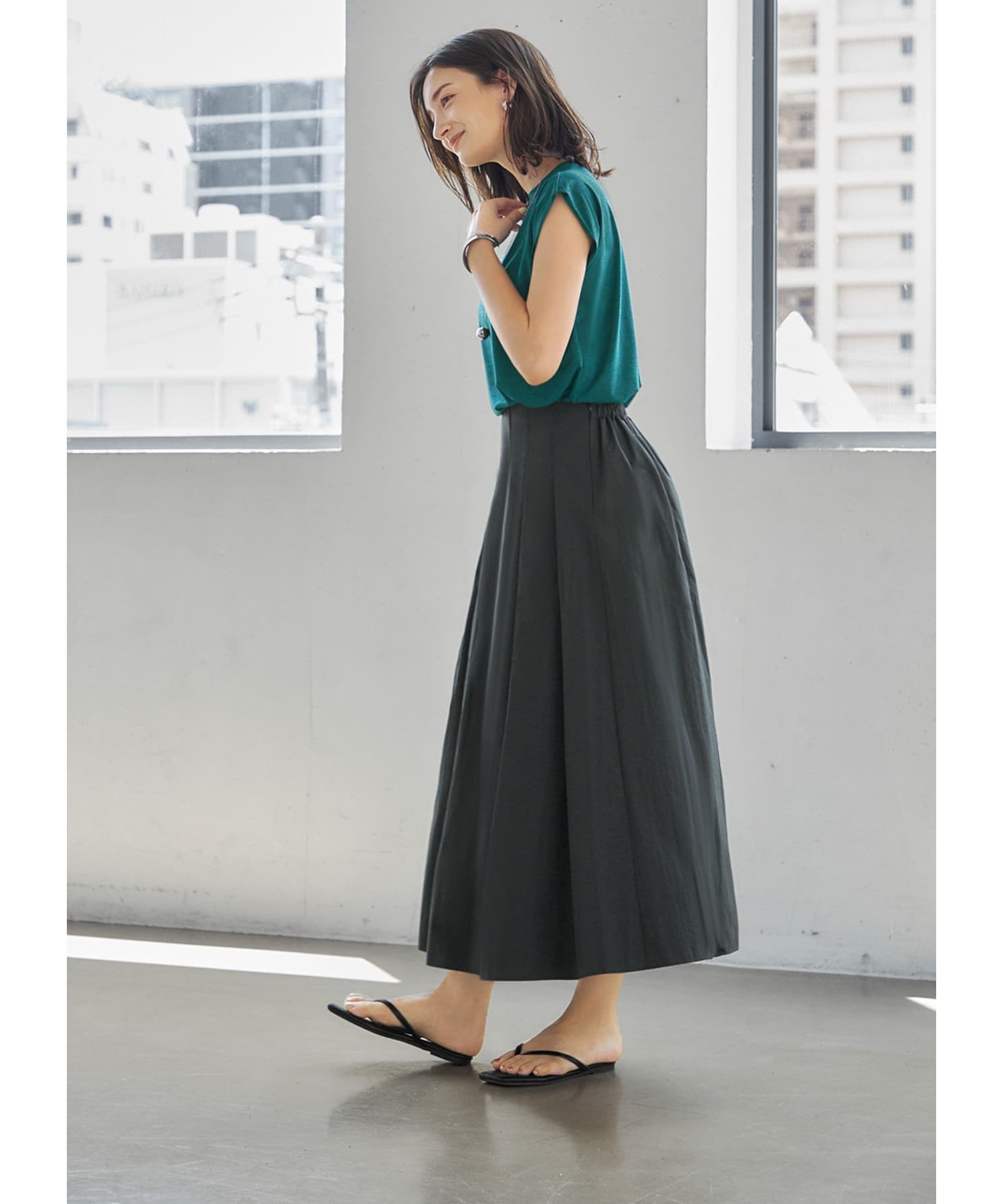 STYLE DELI「上部留めタックフレアスカート」|スカート|