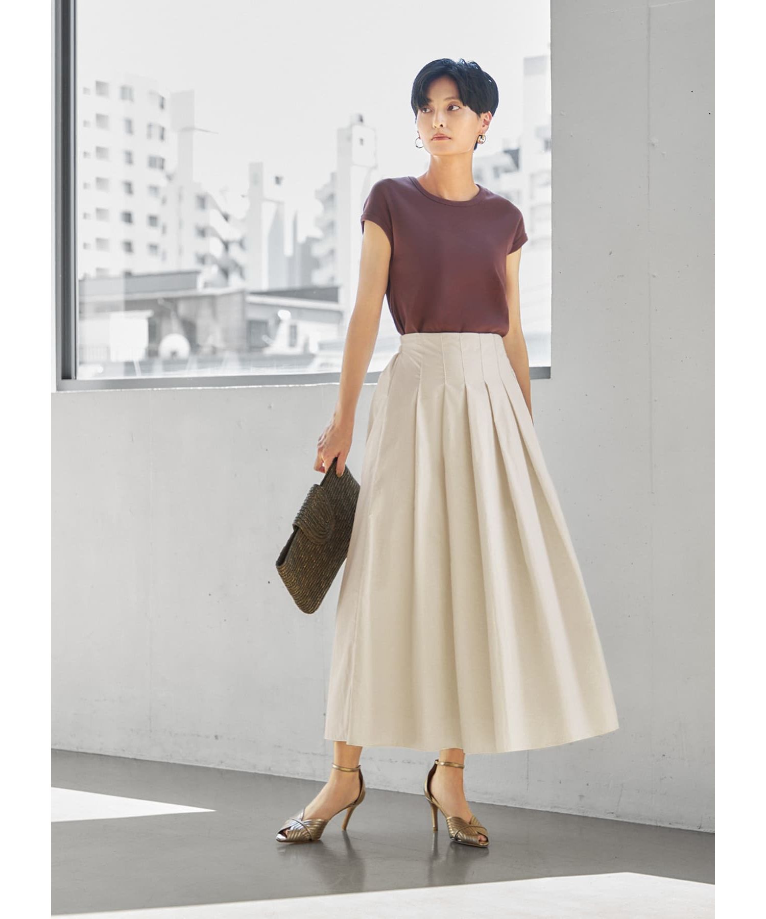 STYLE DELI「上部留めタックフレアスカート」|スカート|